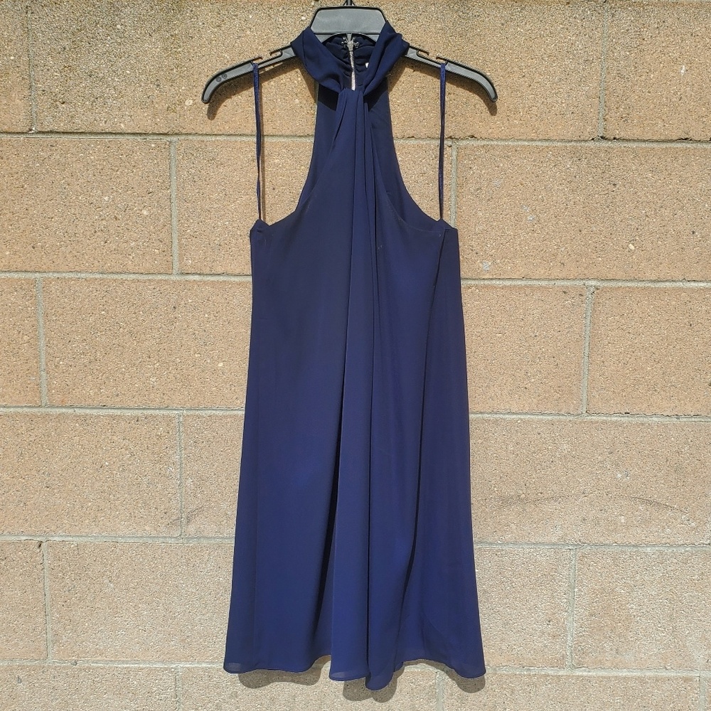 Soprano Blue  Halter Mini dress